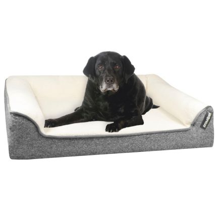 grey memory foam dog bed